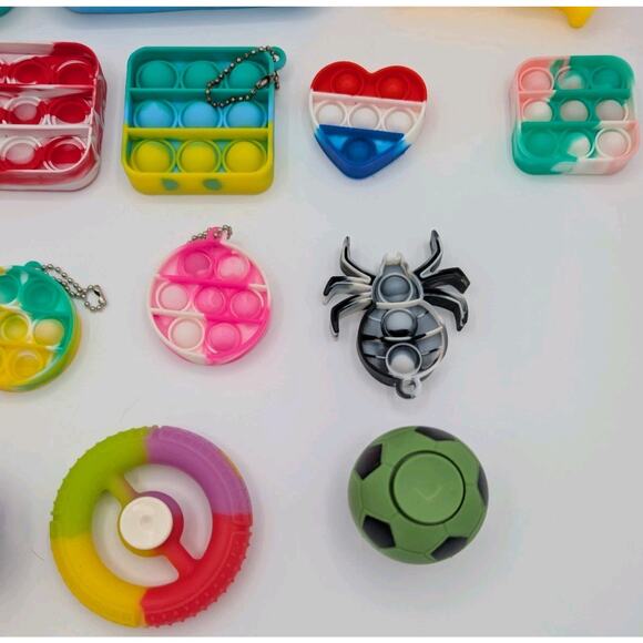 Sensory Fidget Toy Lot 15 oz – 12 Pop Its 2 Spinners + Bonus Sensory Toy Bundle - Picture 5 of 5
